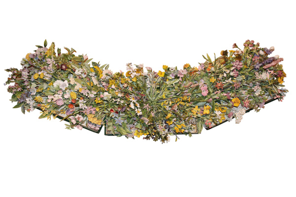 book sculptures by Kerry Miller: Familiar Wild Flowers vols 1-3