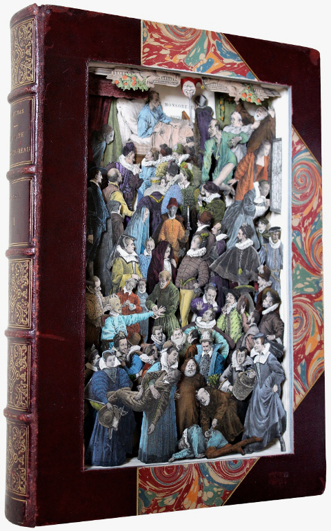 book sculptures by Kerry Miller: La Dame De Monsoreau
